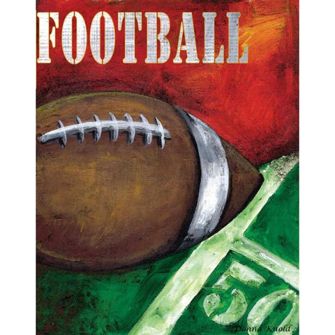 Football Gold Ornate Wood Framed Art Print with Double Matting by Knold, Donna