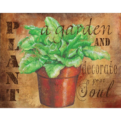 Plant a Garden V Gold Ornate Wood Framed Art Print with Double Matting by Knold, Donna