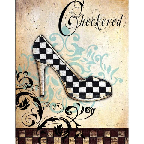 Checkered Black Modern Wood Framed Art Print by Knold, Donna