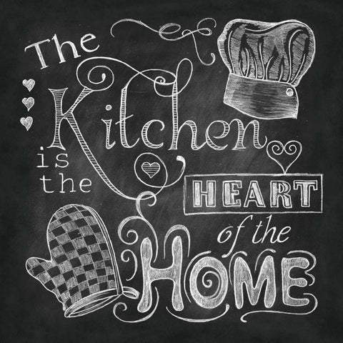 Kitchen Chalk III Black Modern Wood Framed Art Print by Knold, Donna