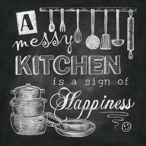 Kitchen Chalk IV Black Modern Wood Framed Art Print with Double Matting by Knold, Donna