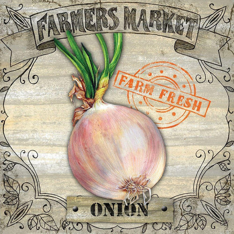 Farmers Market I Black Ornate Wood Framed Art Print with Double Matting by K, Onna