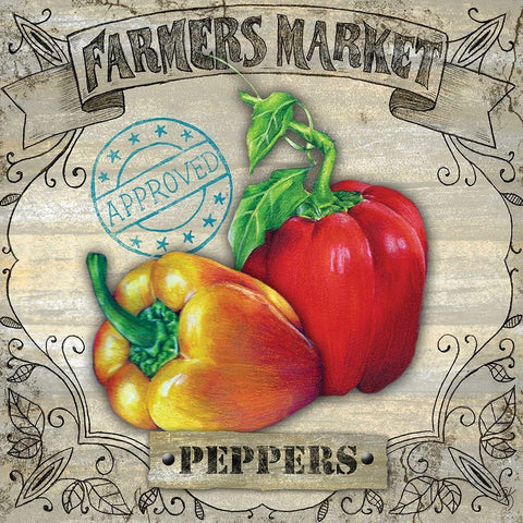 Farmers Market III Gold Ornate Wood Framed Art Print with Double Matting by K, Onna