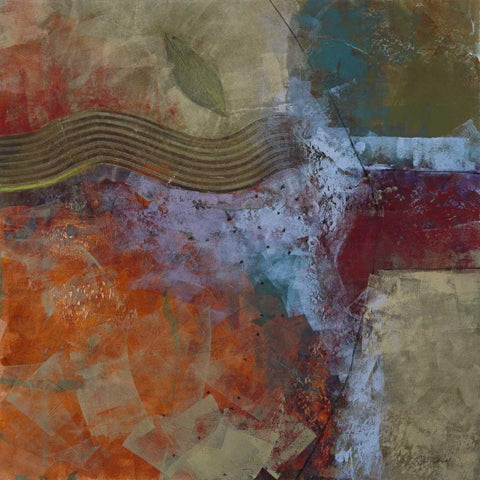 Foundation Earth II White Modern Wood Framed Art Print with Double Matting by Kime, John