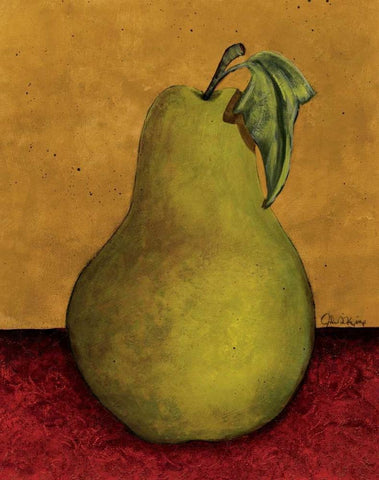 Pear White Modern Wood Framed Art Print with Double Matting by Kime, John