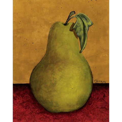 Pear Gold Ornate Wood Framed Art Print with Double Matting by Kime, John