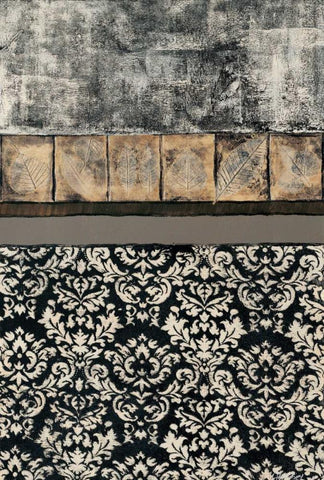 Natures Damask I Black Ornate Wood Framed Art Print with Double Matting by Kime, John