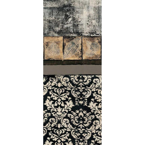 Natures Damask Panel I Black Modern Wood Framed Art Print with Double Matting by Kime, John
