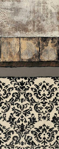 Natures Damask Panel II Black Ornate Wood Framed Art Print with Double Matting by Kime, John