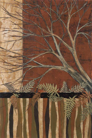 Woodland View II White Modern Wood Framed Art Print with Double Matting by Kime, John