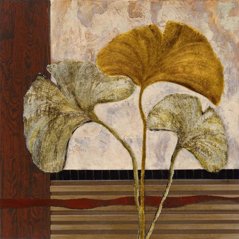 Urban Ginkgo I Gold Ornate Wood Framed Art Print with Double Matting by Kime, John