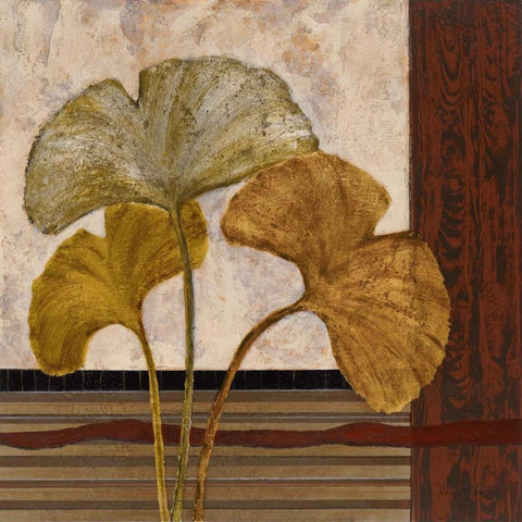 Urban Ginkgo II Gold Ornate Wood Framed Art Print with Double Matting by Kime, John