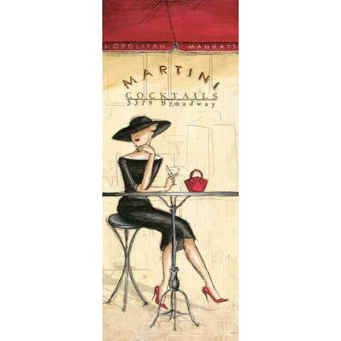 Cocktails Black Modern Wood Framed Art Print with Double Matting by Laliberte, Andrea