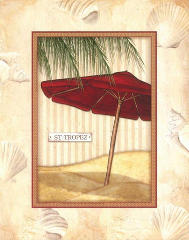 Parasol Club I White Modern Wood Framed Art Print with Double Matting by Laliberte, Andrea