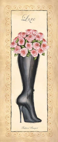 Fashion Bouquet I Black Ornate Wood Framed Art Print with Double Matting by Laliberte, Andrea