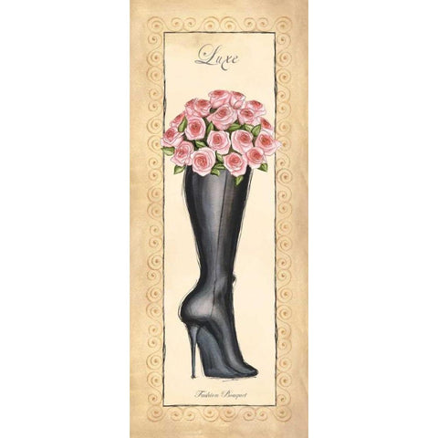 Fashion Bouquet I Gold Ornate Wood Framed Art Print with Double Matting by Laliberte, Andrea