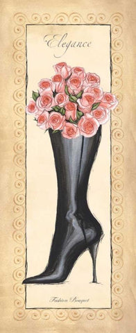 Fashion Bouquet II Black Ornate Wood Framed Art Print with Double Matting by Laliberte, Andrea