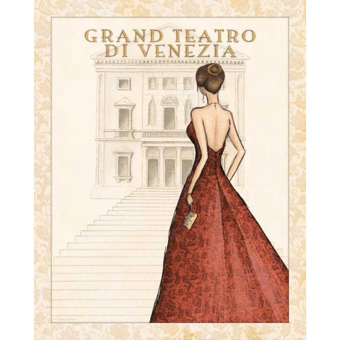 Teatro Gold Ornate Wood Framed Art Print with Double Matting by Laliberte, Andrea