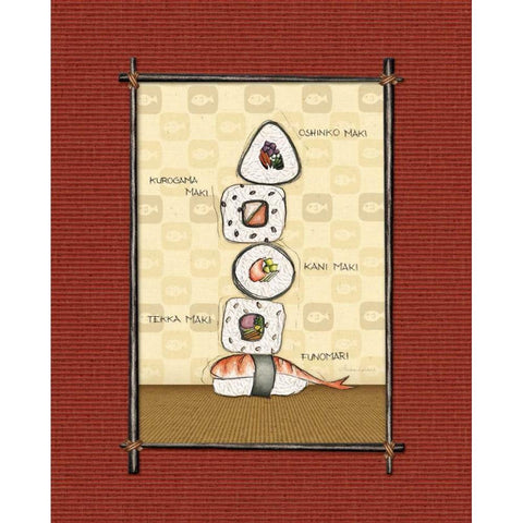 Sushi I White Modern Wood Framed Art Print by Laliberte, Andrea