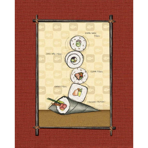 Sushi II Black Modern Wood Framed Art Print with Double Matting by Laliberte, Andrea