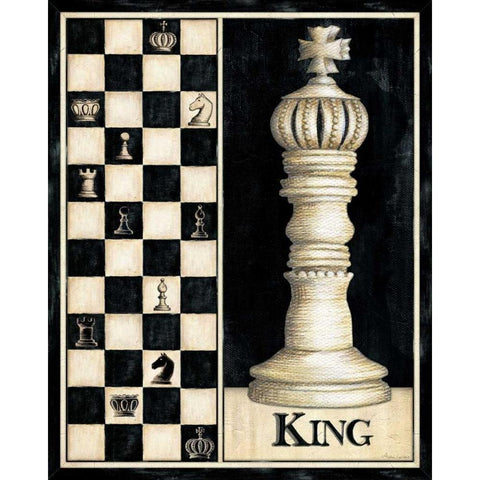 Classic King White Modern Wood Framed Art Print by Laliberte, Andrea