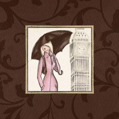 London in Pink White Modern Wood Framed Art Print by Laliberte, Andrea