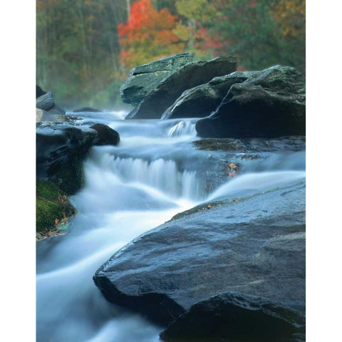 Moving Water I White Modern Wood Framed Art Print by Larson, Scott