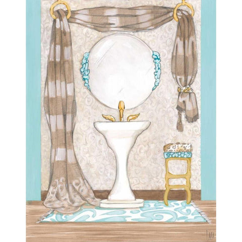 Bathroom Elegance II White Modern Wood Framed Art Print by Laurencon