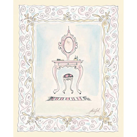 Toilette IV White Modern Wood Framed Art Print by Leal, Steve