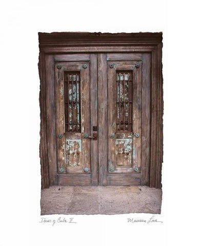 Doors of Cuba II White Modern Wood Framed Art Print with Double Matting by Love, Maureen