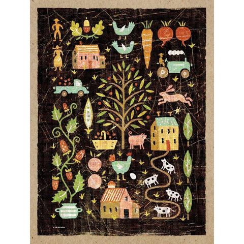 Farm to Table Gold Ornate Wood Framed Art Print with Double Matting by McCollum, Sudi