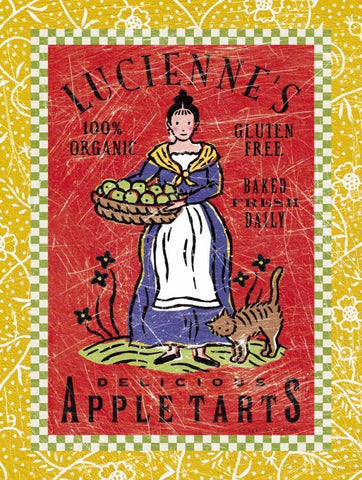 Luciennes Apple Tarts White Modern Wood Framed Art Print with Double Matting by McCollum, Sudi