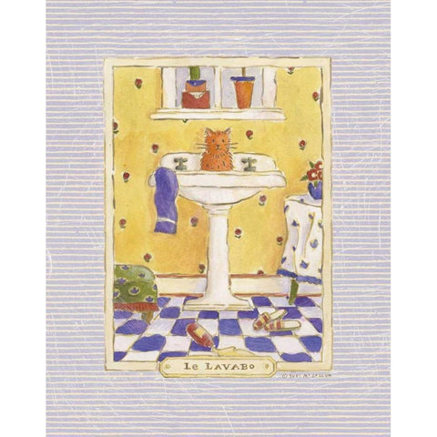 Kitty Lavabo White Modern Wood Framed Art Print by McCollum, Sudi