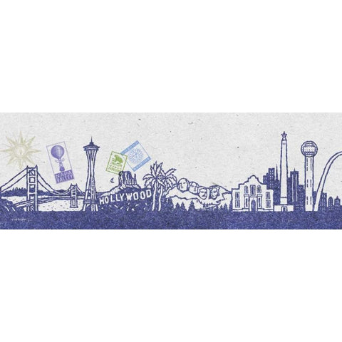 National Skyline I Black Modern Wood Framed Art Print with Double Matting by McCollum, Sudi