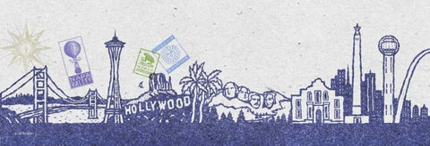 National Skyline I Black Ornate Wood Framed Art Print with Double Matting by McCollum, Sudi