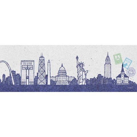 National Skyline II Black Modern Wood Framed Art Print with Double Matting by McCollum, Sudi