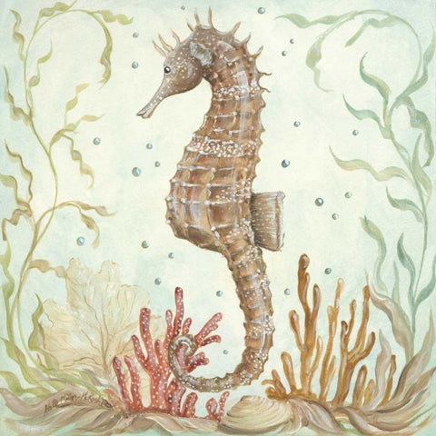 Seahorse IV White Modern Wood Framed Art Print by McRostie, Kate