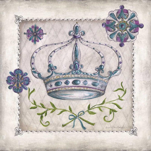 Royal Crown IV White Modern Wood Framed Art Print with Double Matting by McRostie, Kate