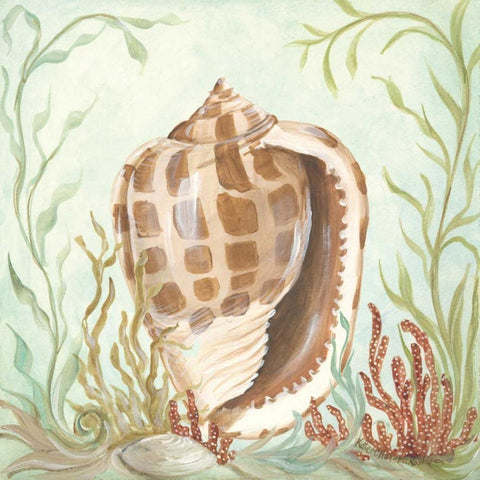 Seashells and Coral I Gold Ornate Wood Framed Art Print with Double Matting by McRostie, Kate