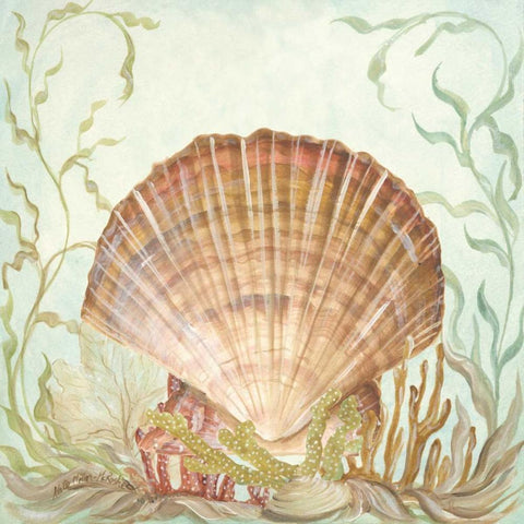 Seashells and Coral III Gold Ornate Wood Framed Art Print with Double Matting by McRostie, Kate