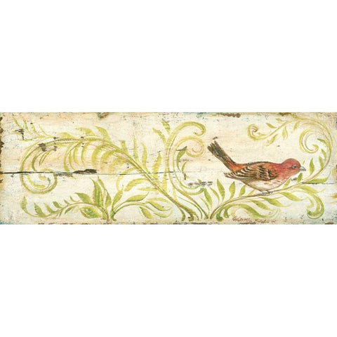 Eco Finch White Modern Wood Framed Art Print by McRostie, Kate