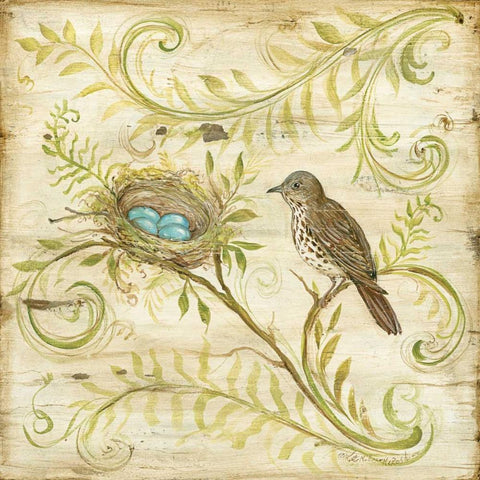 Natures Nest II Black Ornate Wood Framed Art Print with Double Matting by McRostie, Kate
