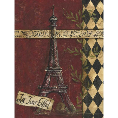 La Tour Eiffel Black Modern Wood Framed Art Print with Double Matting by McRostie, Kate