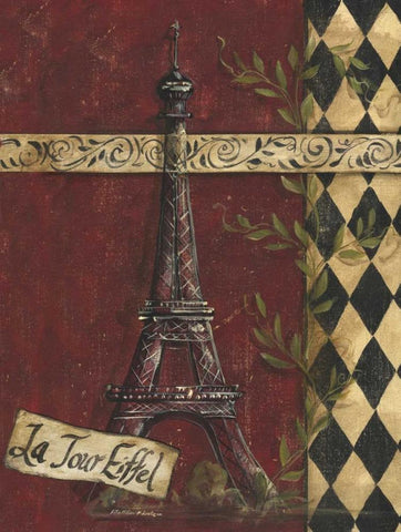 La Tour Eiffel Black Ornate Wood Framed Art Print with Double Matting by McRostie, Kate