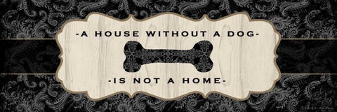 Top Dog Sign II White Modern Wood Framed Art Print with Double Matting by McRostie, Kate