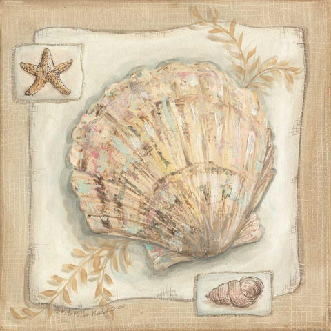 Sandy Scallop Gold Ornate Wood Framed Art Print with Double Matting by McRostie, Kate