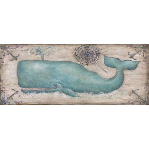 Whale Watch II Black Modern Wood Framed Art Print with Double Matting by McRostie, Kate