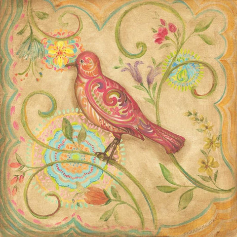 Springtime Birds IV Gold Ornate Wood Framed Art Print with Double Matting by McRostie, Kate