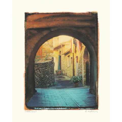 Italian Lane I Gold Ornate Wood Framed Art Print with Double Matting by Melious, Amy