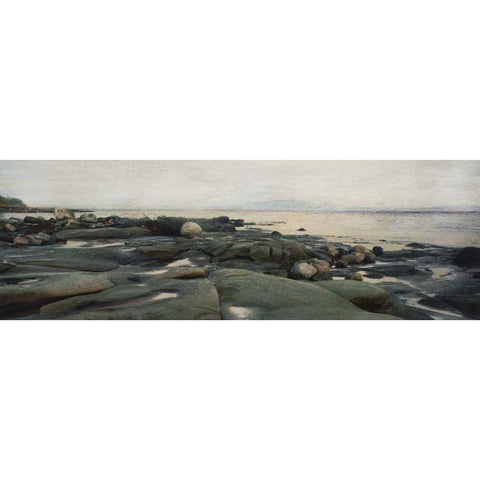 Rocky Shores I White Modern Wood Framed Art Print by Melious, Amy